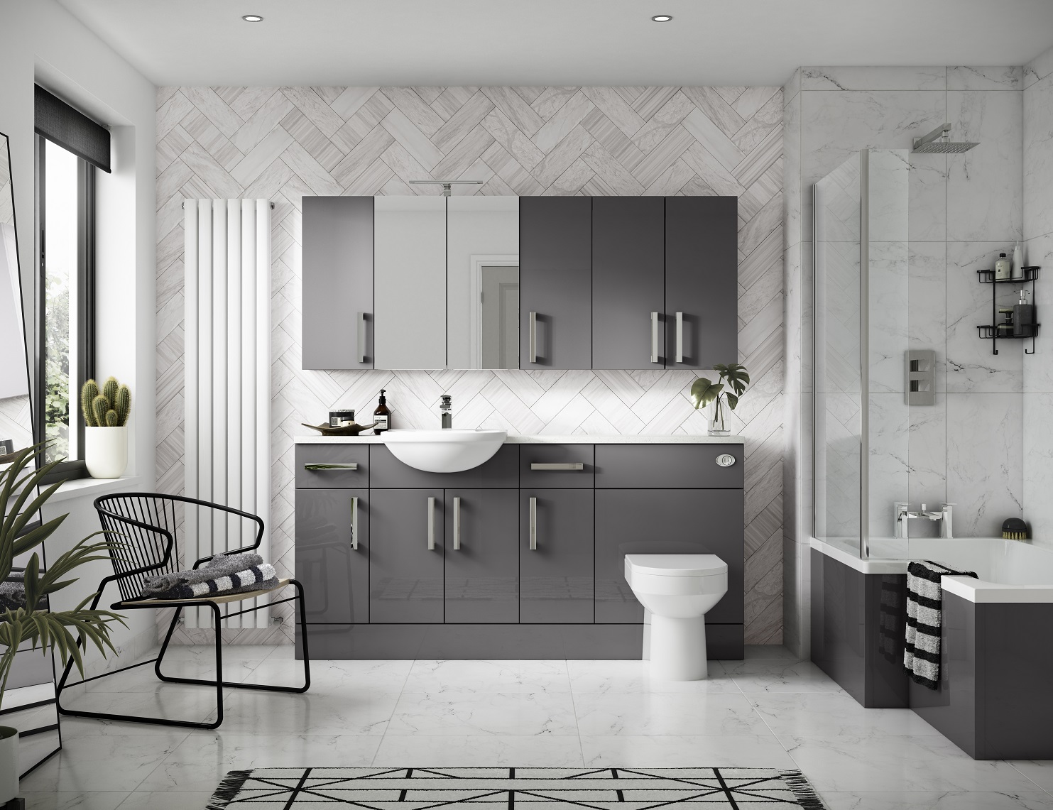 Find 75+ Beautiful Grey Bathroom With Grey Vanity With Many New Styles