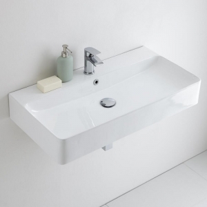 Rectangular wall hung basin for cloakrooms