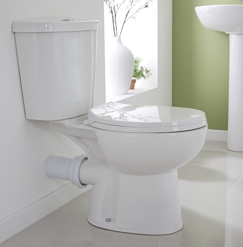 White close coupled toilet