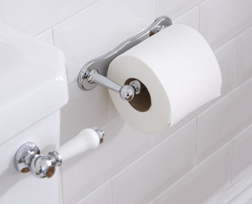 Wall mounted toilet roll holder