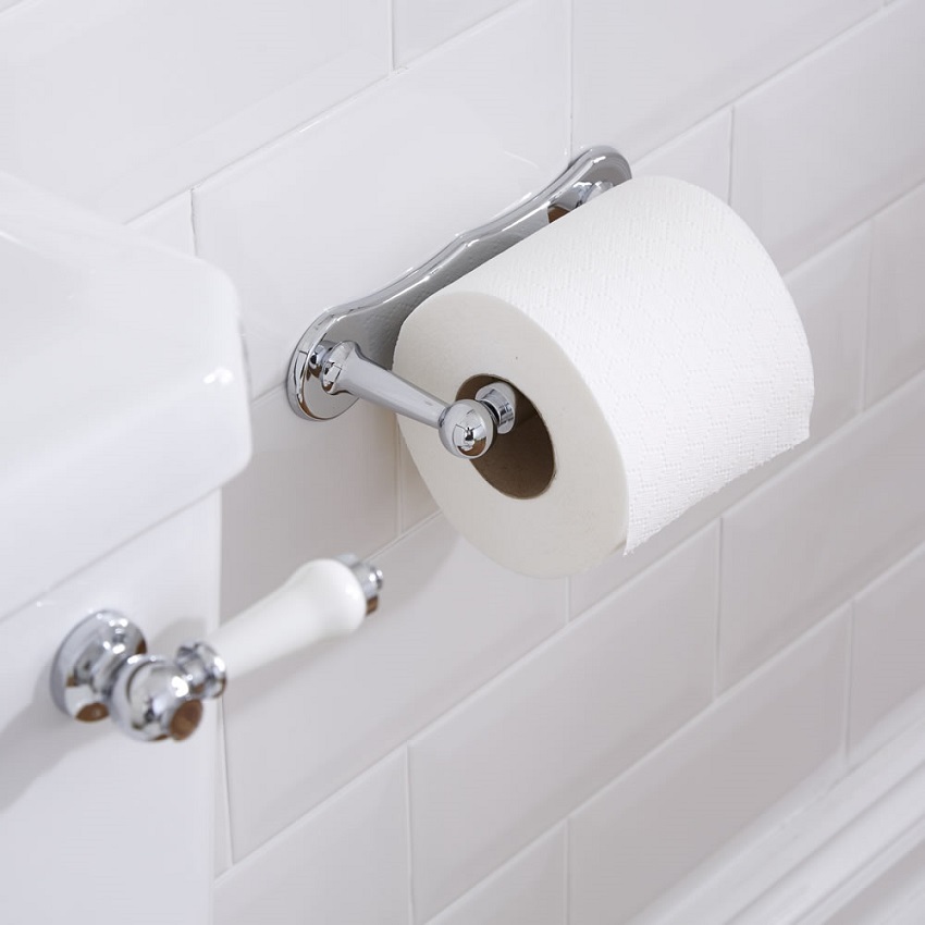 Wall mounted toilet roll holder