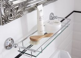traditional glass bathroom shelf