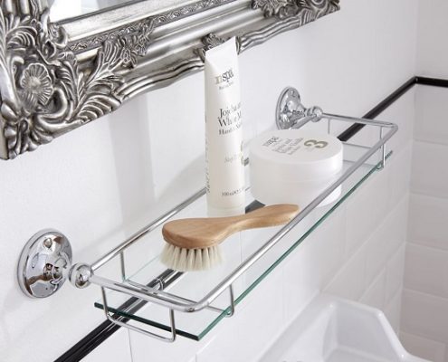 traditional glass bathroom shelf