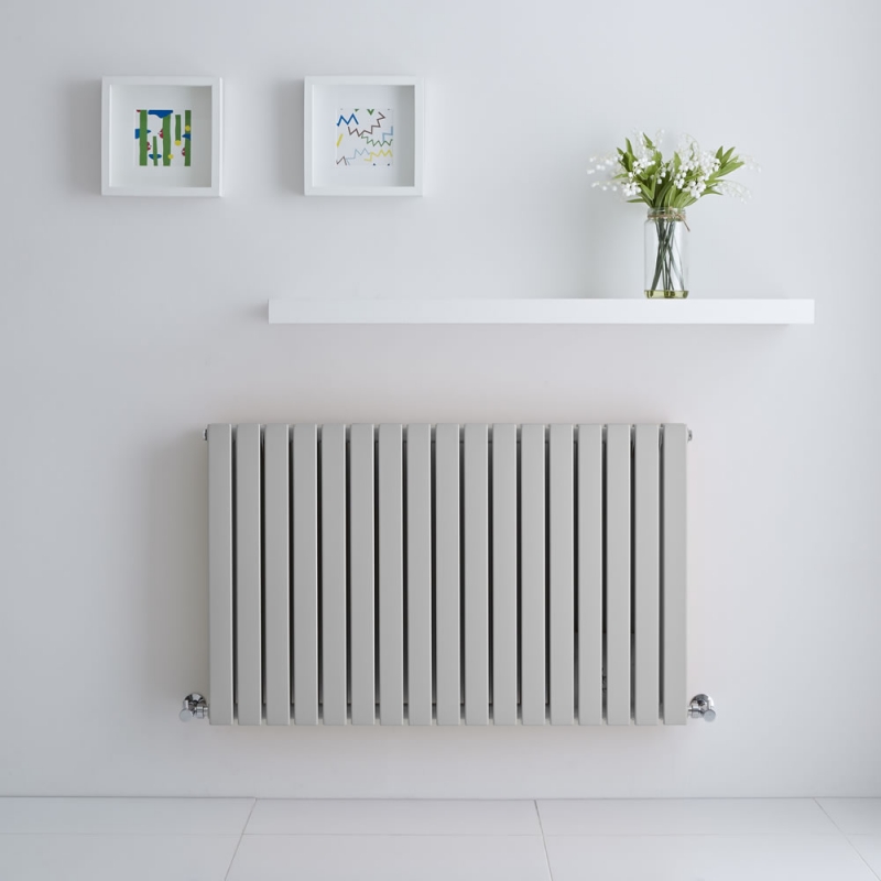 pale grey flat panel designer radiator