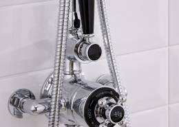 chrome and black exposed thermostatic shower valve