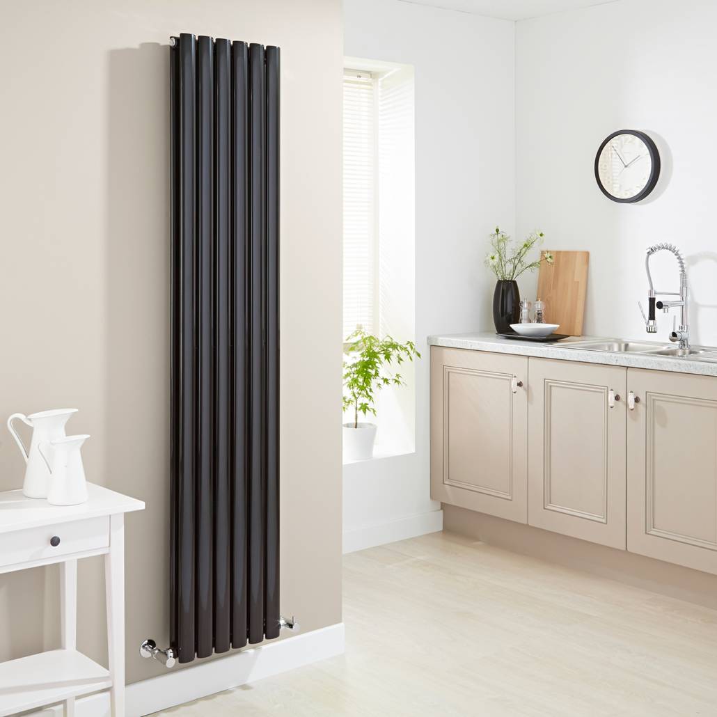milano aruba black vertical designer radiator