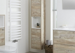 light oak tall wall mounted storage unit