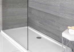 White low profile shower tray