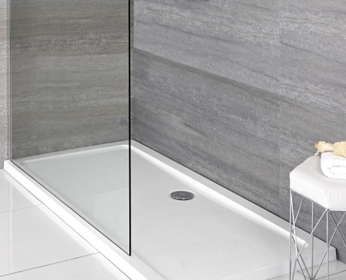 White low profile shower tray