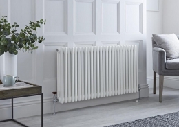 white column radiator in traditional room