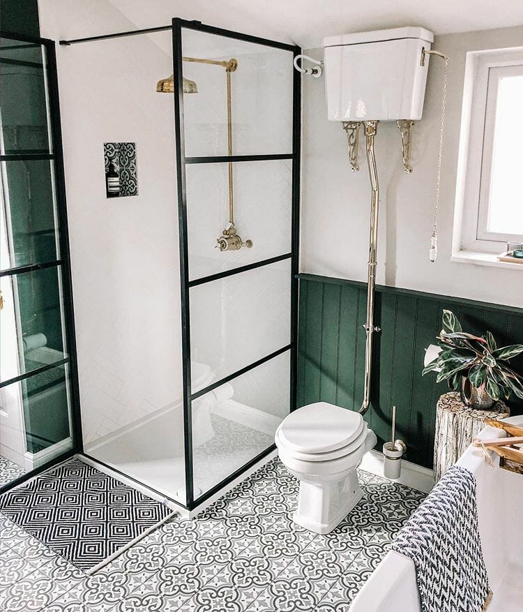period bathroom with vintage tiles