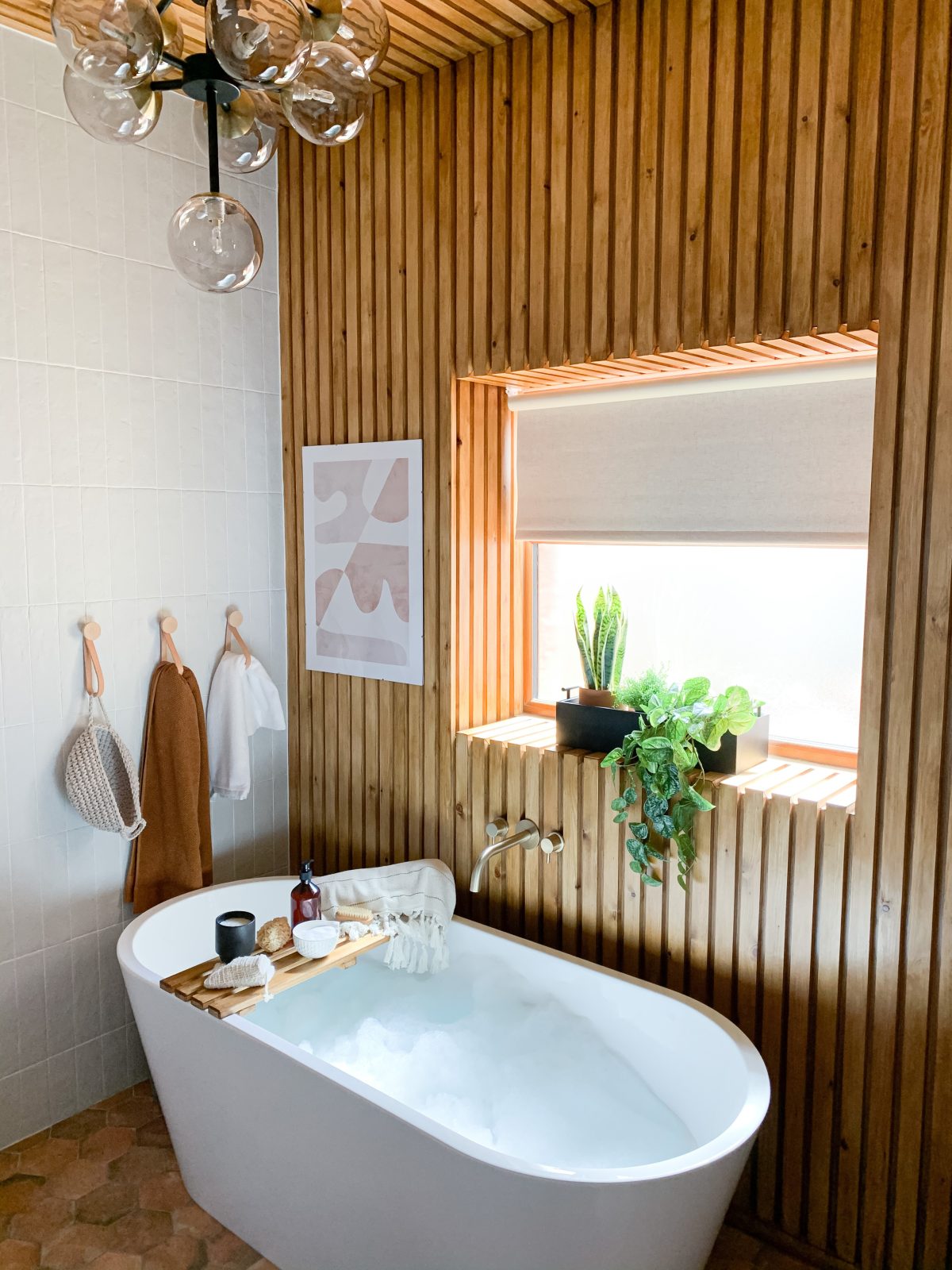 Modern rustic bathroom space
