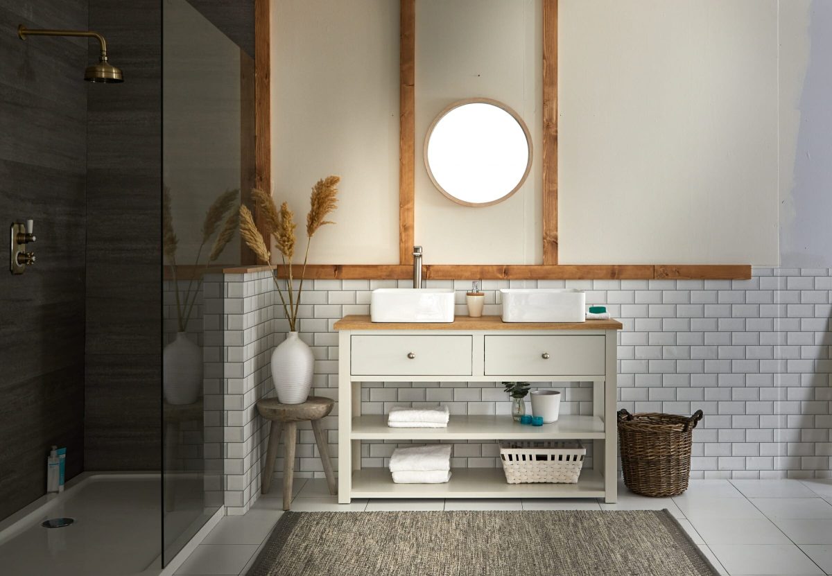 Aston & Henley Vanity Unit in a scandi style bathroom space