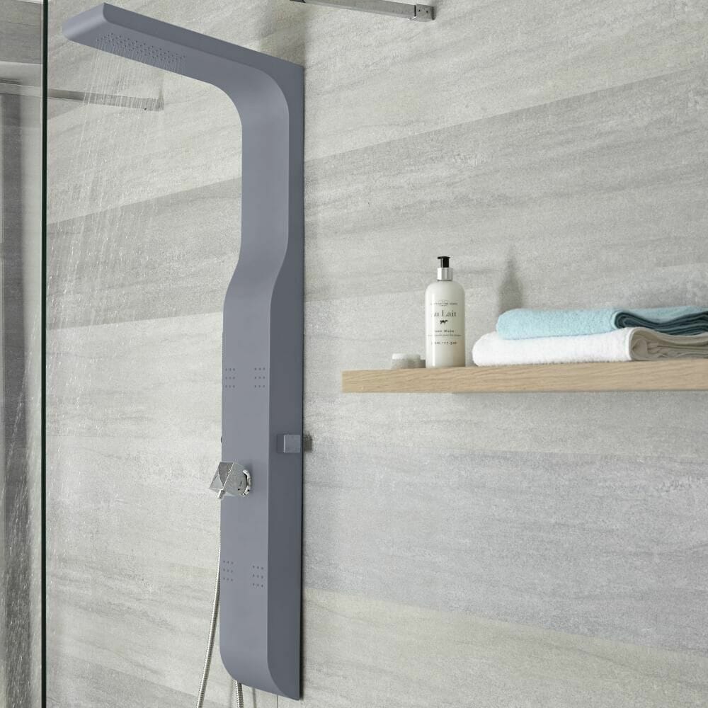 milano dalton anthracite exposed shower panel