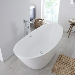 A wjite Milano Irwell fresstanding bath