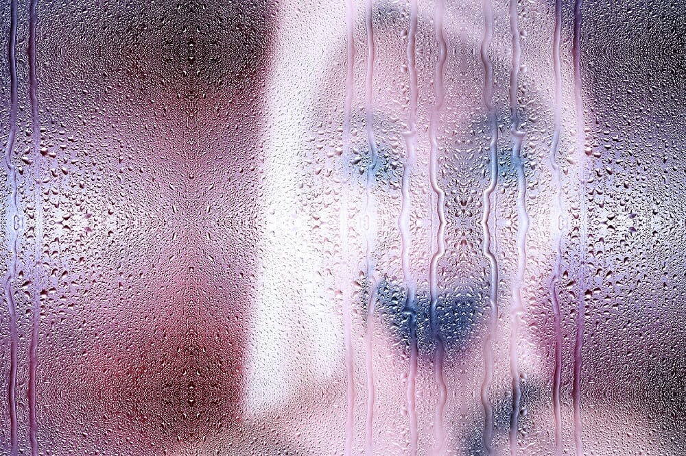 woman behind shower screen