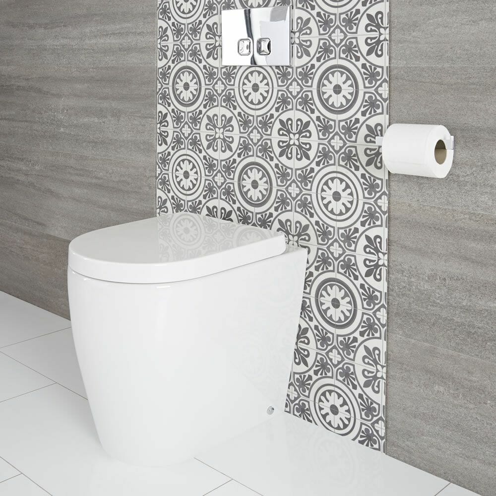 Milano Overton modern oval back to wall toilet
