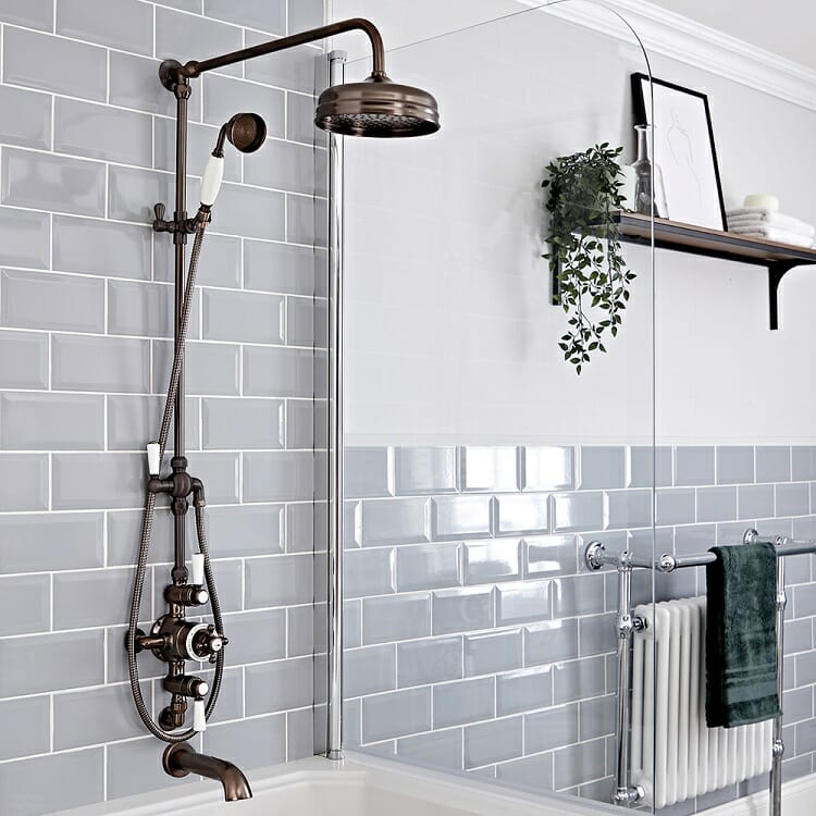 Milano Elizabeth traditional bronze shower set