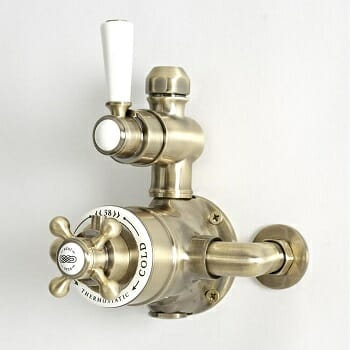 Milano Elizabeth traditional gold shower valve with white trim