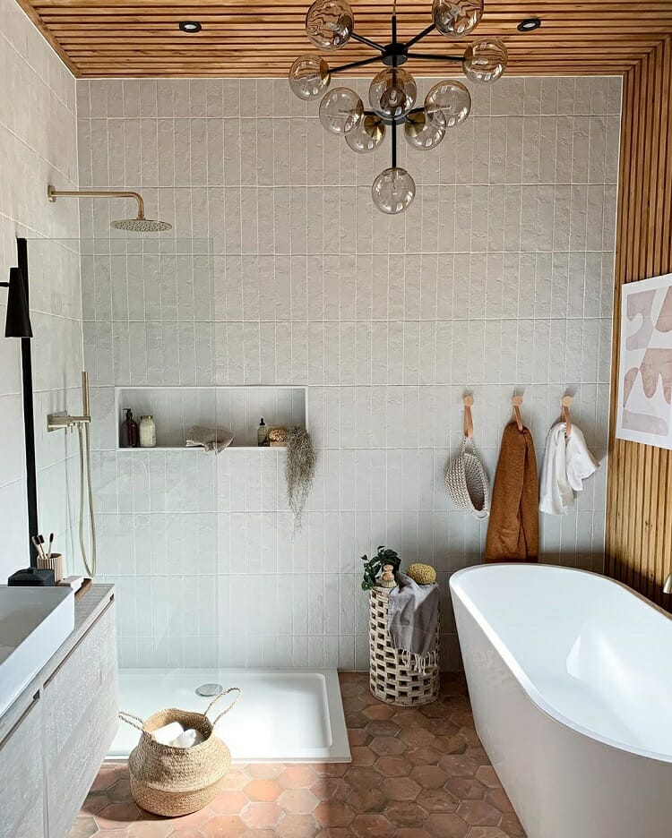 a farmhouse style bathroom 