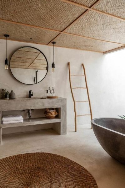 Japandi wasbi-sabi bathroom