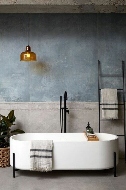 industrial japandi bathroom idea