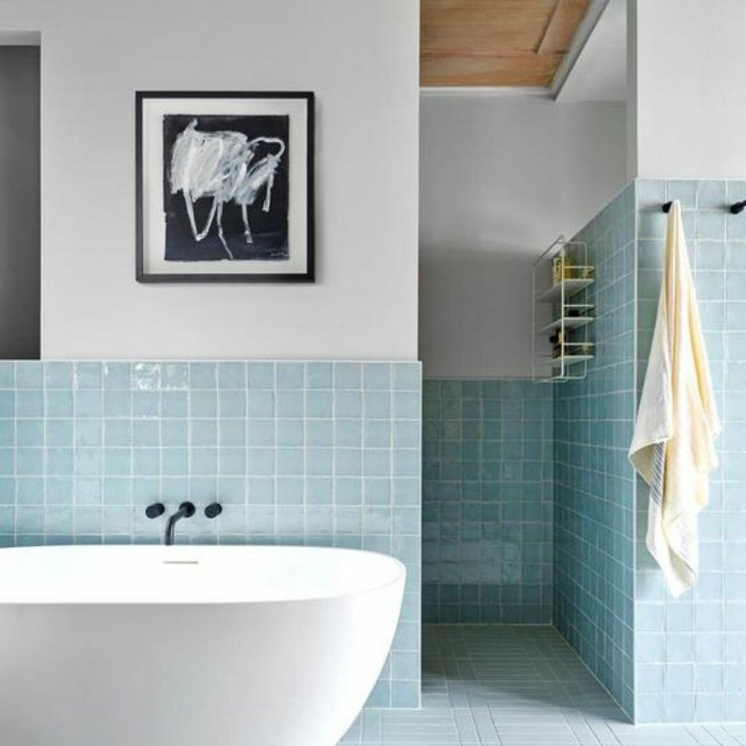 Cool blue bathroom summer colours