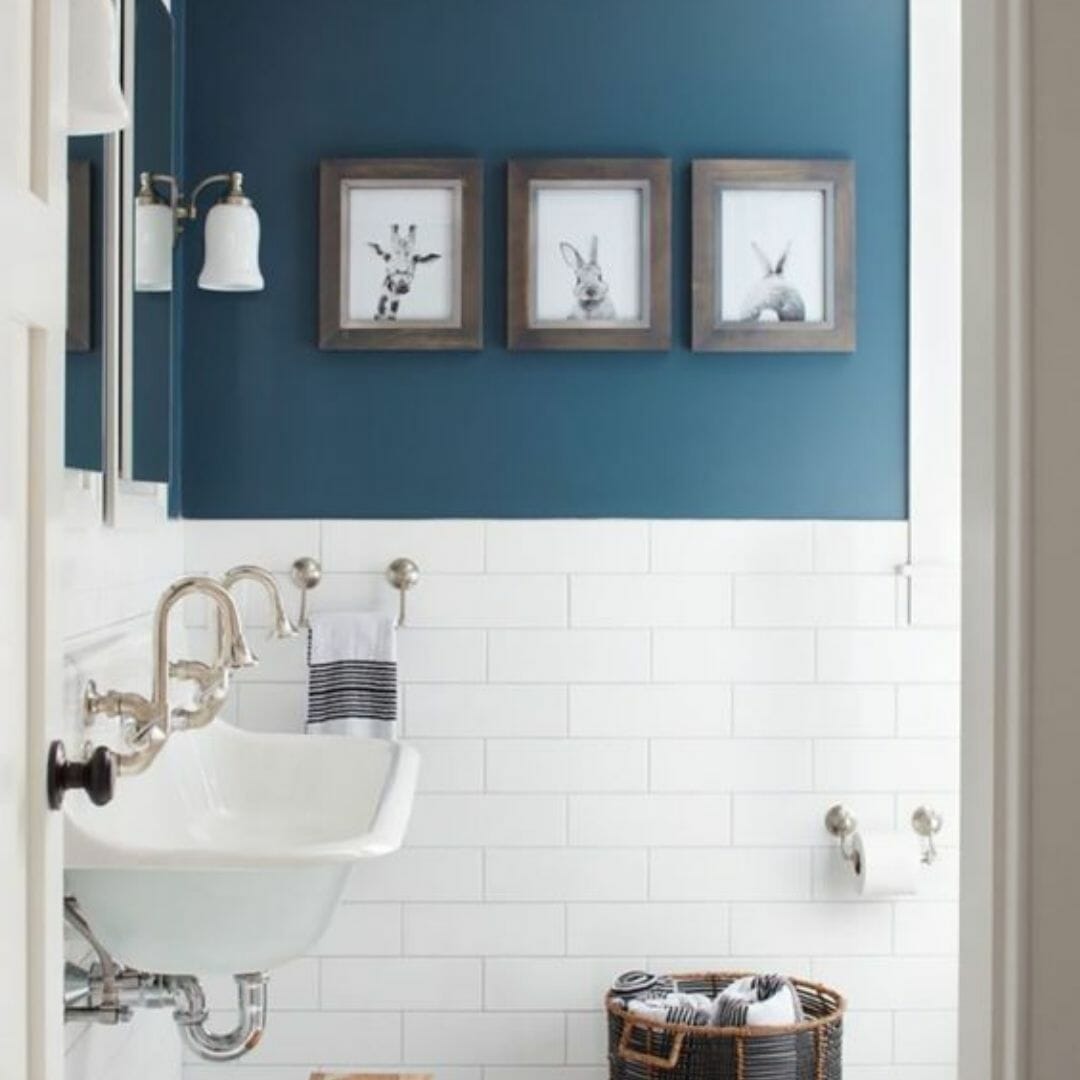 Indigo Blue en-suite summer bathroom colours