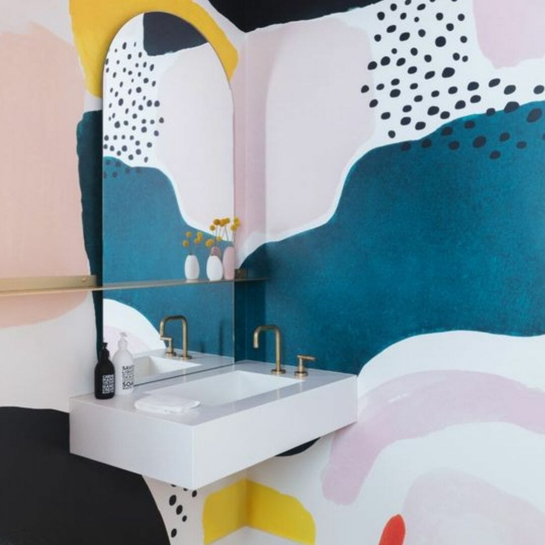 Primary bright bathroom colours