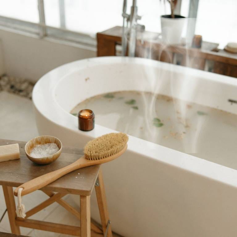 demure bathroom space