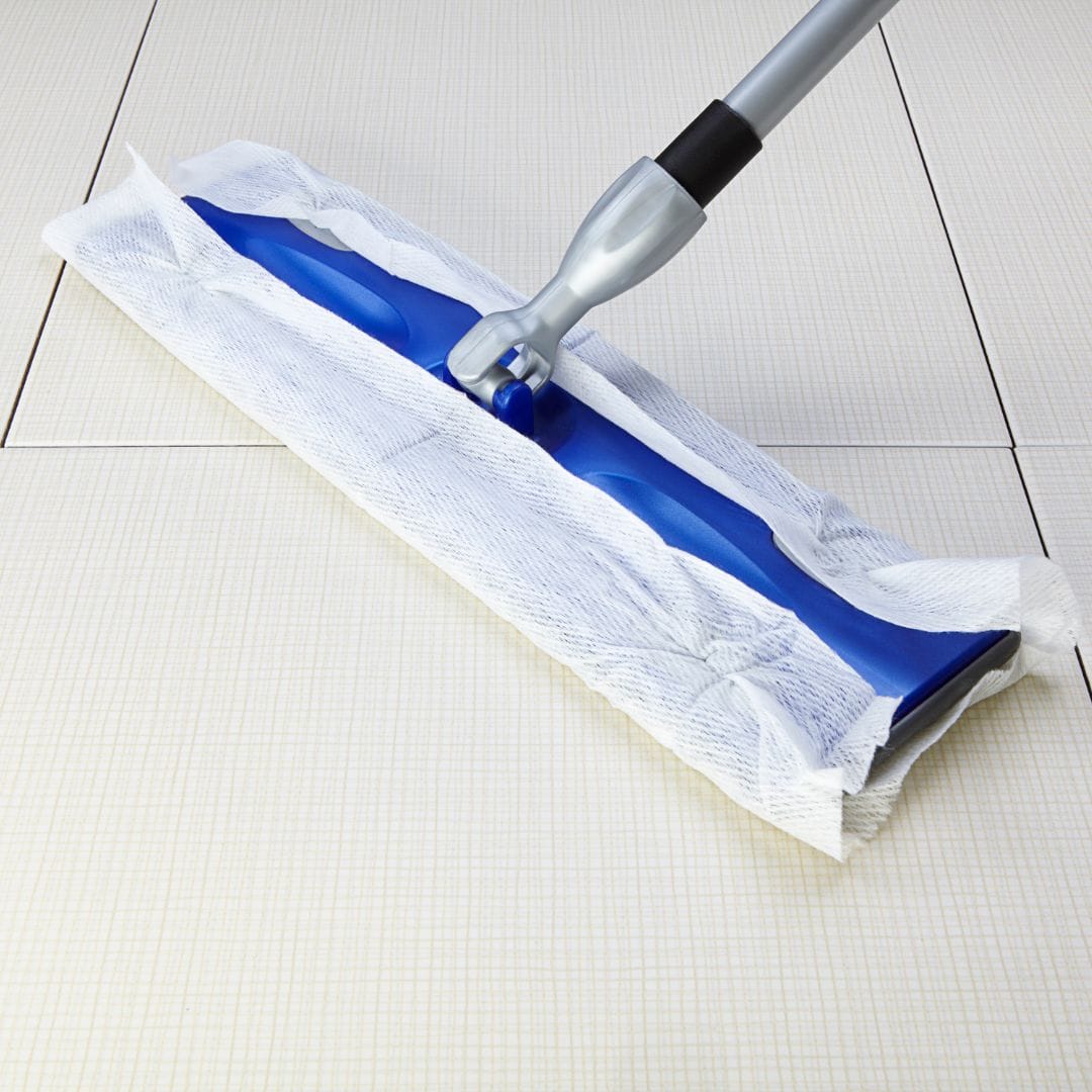 Washing bathroom floor