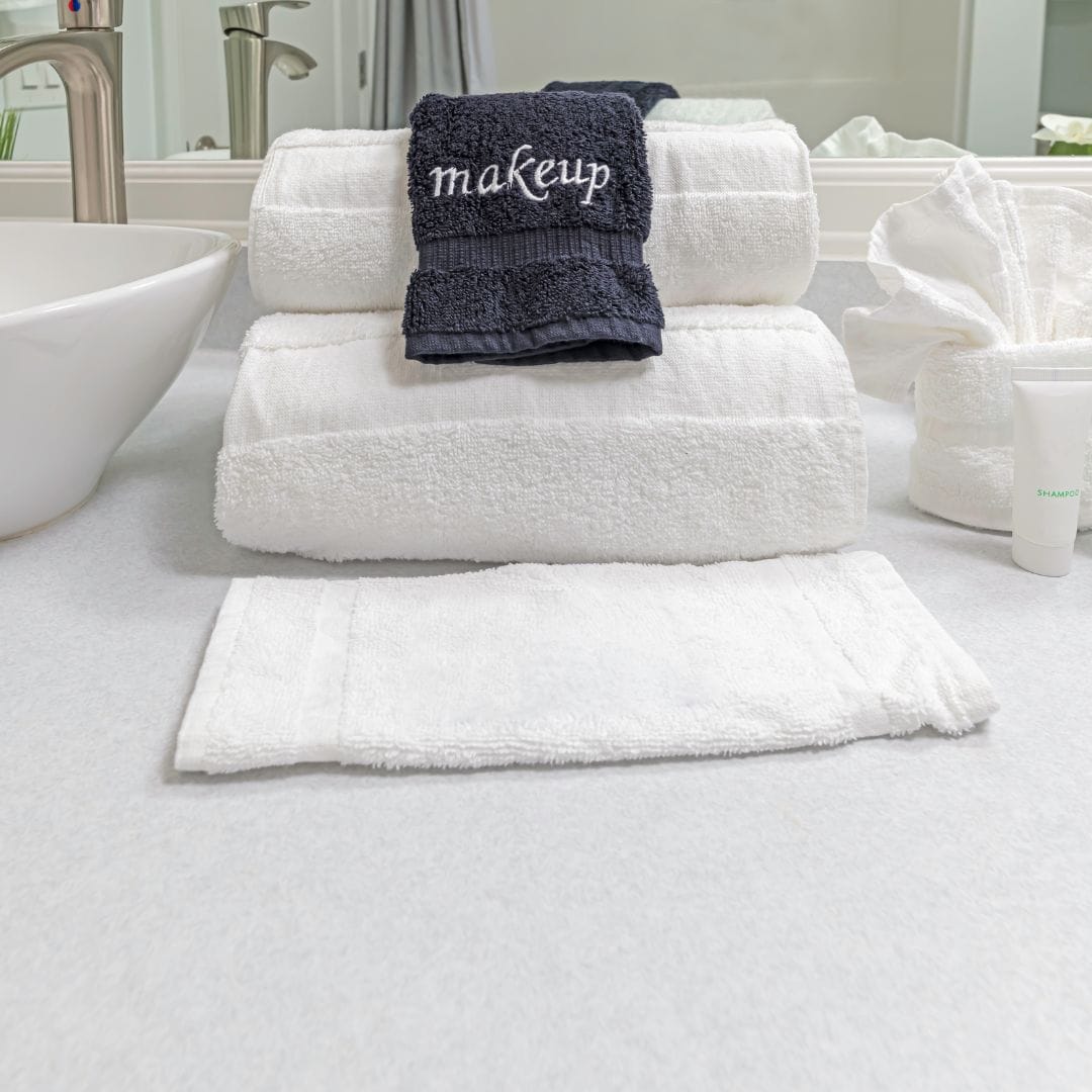 Fluffy bathroom towels