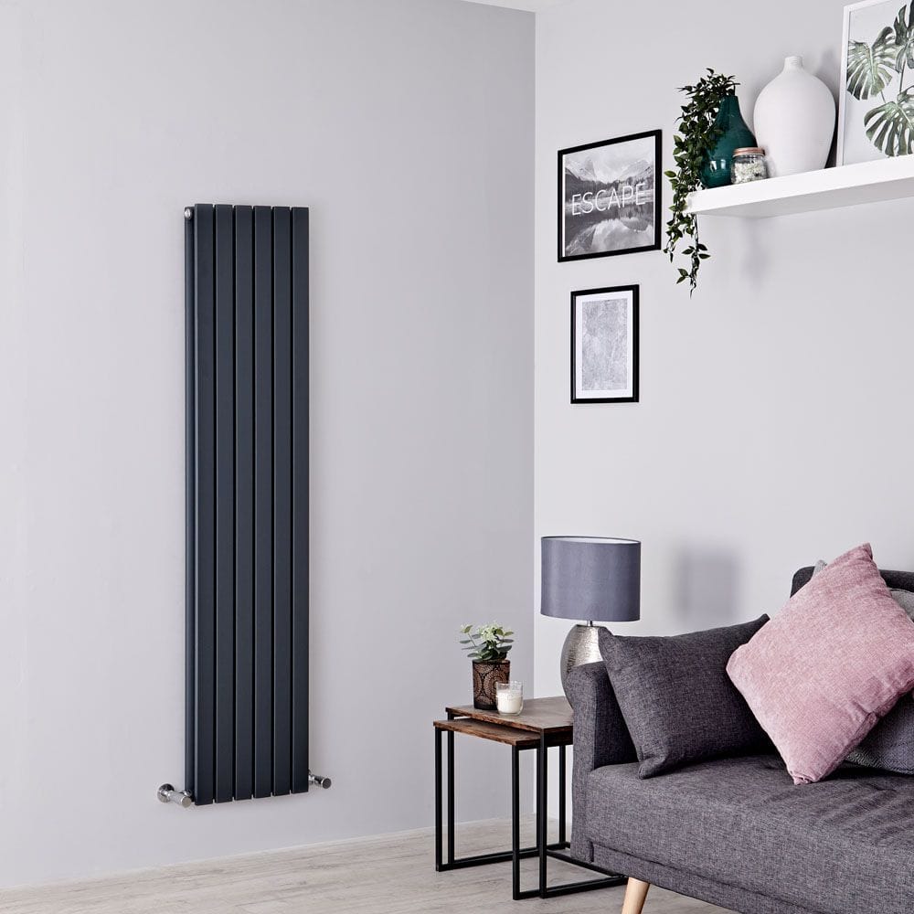 Milano Capri - Anthracite Flat Panel Vertical Designer Radiator