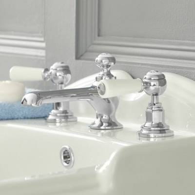 Milano Elizabeth - Traditional Lever 3 Tap-Hole Basin Mixer Tap