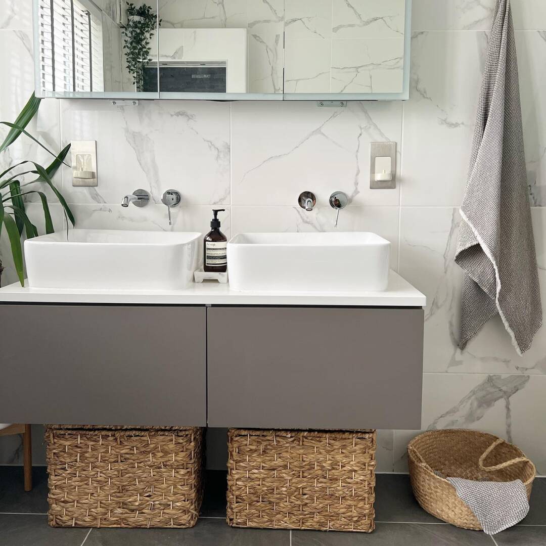Grey wall hung vanity unit