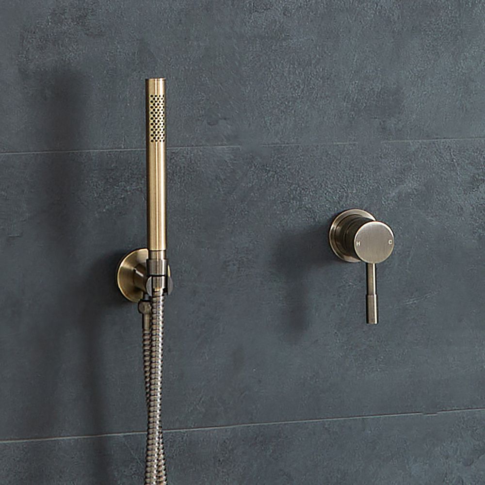 Milano Clarus aged gold manual shower valve with hand shower